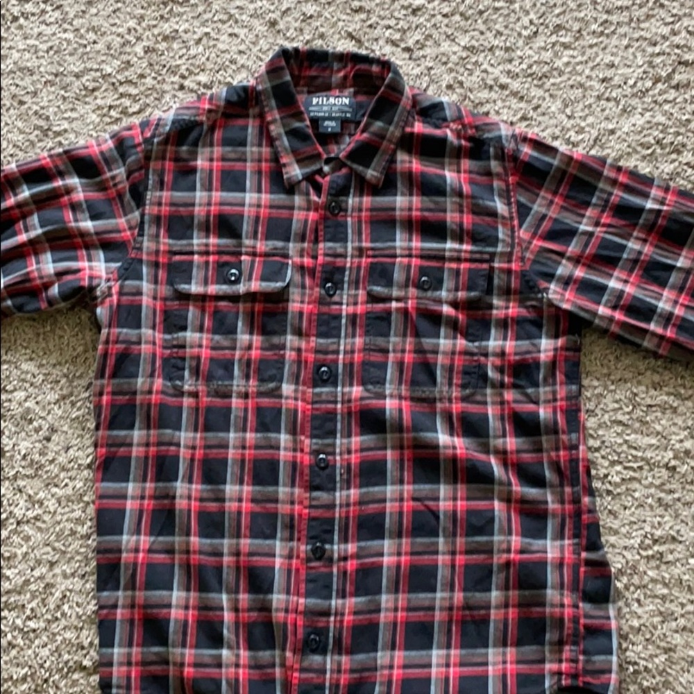 Filson Alaskan Guide Shirt- Black and Red Plaid